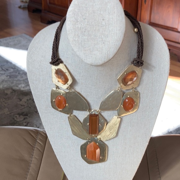 Chico's Jewelry - Chico’s necklace brown and orange 13 inches .